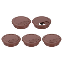 5 Pcs 60mm (2.36 Inch) Desk Grommet, Plastic Cable Hole Cover, Wire Cord Cable Organizer for Home Office Computer Desk Cabinet, Brown