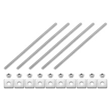 5Pcs Fully Threaded Rod, M6 x 140mm 304 Stainless Steel Fully Threaded Studs with Nuts and Washers for Clamps, Hangers and U-Bolts, Silver