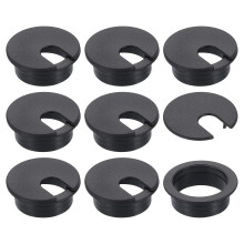 8 Pcs 35mm (1.38 Inch) Desk Grommet, Plastic Cable Hole Cover, Wire Cord Cable Organizer for Home Office Computer Desk Cabinet, Black