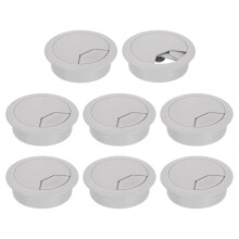 8 Pcs 53mm (2.09 Inch) Desk Grommet, Plastic Cable Hole Cover, Wire Cord Cable Organizer for Home Office Computer Desk Cabinet, Gray
