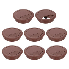 8 Pcs 60mm (2.36 Inch) Desk Grommet, Plastic Cable Hole Cover, Wire Cord Cable Organizer for Home Office Computer Desk Cabinet, Brown