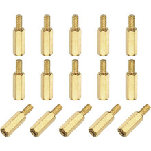 15Pcs Male to Female Thread Spacer Screws, M3 x 12mm + 6mm Brass Hex Standoff Screws PCB Motherboard for Drone Quadcopter, Computer and Circuit Board