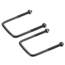 2 Sets M6 Square U-Bolts, 50mm (1.97") Inner Width 80mm (3.15") Length 304 Stainless Steel U-Clamp Bolt Electroplated with Nuts for Automobile, Traile