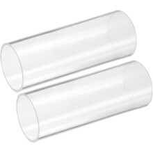 2Pcs Clear Rigid Acrylic Pipe, 54mm(2.13") ID x 60mm(2.36") OD 6" Round Polycarbonate Tube Plastic Tubing for Plumbing, Lighting, Aquarium, DIY Projec