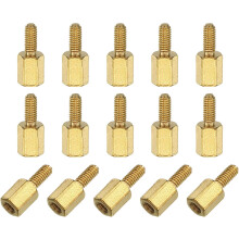 15Pcs Male to Female Thread Spacer Screws, M2.5 x 6mm + 6mm Brass Hex Standoff Screws PCB Motherboard for Drone Quadcopter, Computer and Circuit Board