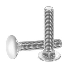 10Pcs Carriage Bolts, M10 x 55mm Stainless Steel 18-8 (304) Round Head Square Neck Screws Bolt Screw for Fastening Accessories - Silver