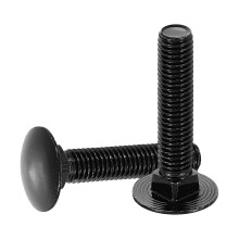 10Pcs Carriage Bolts, M10 x 50mm Stainless Steel 18-8 (304) Round Head Square Neck Screws Black Oxide Bolt Screw for Fastening Accessories - Black