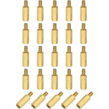 25Pcs Male to Female Thread Spacer Screws, M4 x 15mm + 6mm Brass Hex Standoff Screws PCB Motherboard for Drone Quadcopter, Computer and Circuit Board