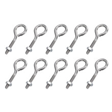 10 Pack Eye Bolts, M3 x 16mm 304 Stainless Steel Threaded Eyebolt Silver Eye Hooks with Nut for Hanging or Securing Cables