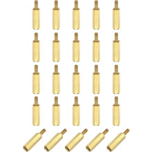 25Pcs Male to Female Thread Spacer Screws, M2.5 x 15mm + 6mm Brass Hex Standoff Screws PCB Motherboard for Drone Quadcopter, Computer and Circuit Boar
