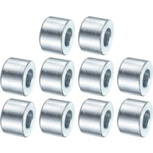 10 Pcs Galvanized Steel Spacer 3/8" Bore x 3/4" OD x 7/16" Length, Unthreaded Standoff Bushing Plain Finish, Round Metal Spacer Fits M12 Screws Bolts
