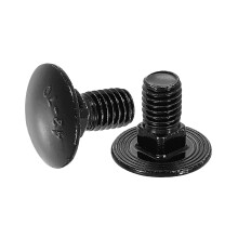 30Pcs Carriage Bolts, M8 x 16mm Stainless Steel 18-8 (304) Round Head Square Neck Screws Black Oxide Bolt Screw for Fastening Accessories - Black