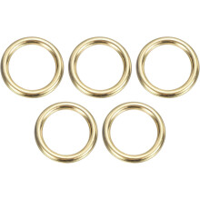 5Pcs H59 Brass O Ring, 1.38" OD. 1.02" Thickness Brass Seamless Welded Circle Loop Round Ring Buckles for Luggage Webbing Craft DIY Decoration Accesso