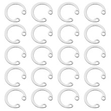 100Pcs 15mm Internal Retaining Ring Circlip, 304 Stainless Steel Internal Circlip Snap Rings C-Clips GB893 for Grooved Shafts Studs, Silver Tone