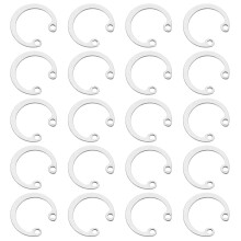 50Pcs 19mm Internal Retaining Ring Circlip, 304 Stainless Steel Internal Circlip Snap Rings C-Clips GB893 for Grooved Shafts Studs, Silver Tone