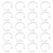 30Pcs 24mm Internal Retaining Ring Circlip, 304 Stainless Steel Internal Circlip Snap Rings C-Clips GB893 for Grooved Shafts Studs, Silver Tone
