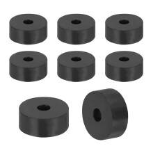 18Pcs Thick Rubber Spacer, 1 Inch OD x 1/4 Inch ID x 3/8 Inch Thickness Black Round Rubber Bushings Anti Vibration Flat Washers for Home Industrial Ma