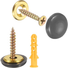 16 Pcs 16.8 mm Decorative Caps Cover Nails, Zinc Alloy Screw Covers Caps Mirror Fixing Screws for Mirrors, Coffee Tables, Wooden or Glass Furniture, G