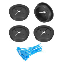 4Pcs Cable Cord Grommet, 1-9/16"(40mm) Rubber Desk Grommets Wire Pass Through Hole Cover with Marked Cable Ties for Home Office Cable Wire Protection,