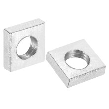 100Pcs M6x10mmx3mm Square Nuts, Carbon Steel Zinc Plated Coarse Thread Square Nuts Fasteners for Home Repairs and Professional Engineering, Silver