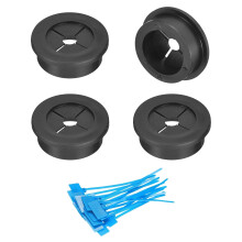 4Pcs Cable Cord Grommet, 1-3/16"(30mm) Rubber Desk Grommets Wire Pass Through Hole Cover with Marked Cable Ties for Home Office Cable Wire Protection,