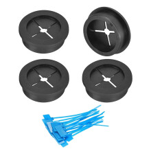 4Pcs Cable Cord Grommet, 1-3/8"(35mm) Rubber Desk Grommets Wire Pass Through Hole Cover with Marked Cable Ties for Home Office Cable Wire Protection,