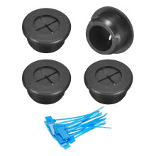 4Pcs Cable Cord Grommet, 13/16"(20mm) Rubber Desk Grommets Wire Pass Through Hole Cover with Marked Cable Ties for Home Office Cable Wire Protection,