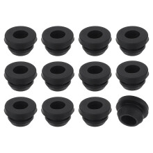 12Pcs Rubber Grommets, Mount Dia 8mm ID 5.5mm Snap Firewall Hole Plug, Anti-Scratch Hole Cover Plug for Electrical Box Cable Wiring, Black