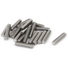 M8 x 35mm 1.25mm Pitch 304 Stainless Steel Fully Threaded Rod Silver Tone 20 Pcs