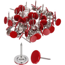 200Pcs Push Pins, 11mmx13mm Round Flat Head Decorative Thumb Tacks Upholstery Tacks for Cork Board Office Wall Hangings, Red