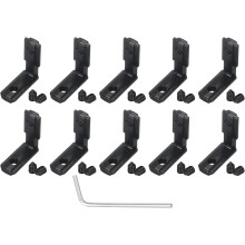 30 Pcs t Slot L-Shape Interior Inside Corner Connector with M5 Screws and Wrench for 2020 Series Aluminum Extrusion Profile, Slot 6mm, Black