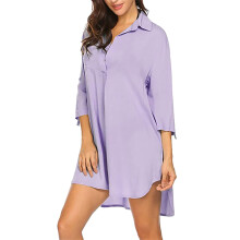 Solid Color Swimsuit Cover Up for Women Deep V-neck Bikinis Cover Up Beachwear Purple XXL