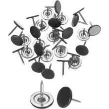 30Pcs Push Pins, 11mmx15mm Round Flat Head Decorative Thumb Tacks Upholstery Tacks for Cork Board Office Wall Hangings, Black