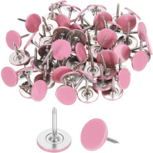 200Pcs Push Pins, 11mmx13mm Round Flat Head Decorative Thumb Tacks Upholstery Tacks for Cork Board Office Wall Hangings, Pink