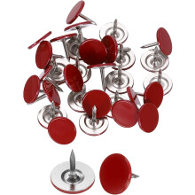 30Pcs Push Pins, 11mmx13mm Round Flat Head Decorative Thumb Tacks Upholstery Tacks for Cork Board Office Wall Hangings, Red