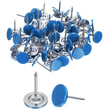 120Pcs Push Pins, 11mmx13mm Round Flat Head Decorative Thumb Tacks Upholstery Tacks for Cork Board Office Wall Hangings, Blue