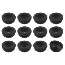 12Pcs Rubber Grommets, Mount Dia 13.5mm ID 10.3mm Snap Firewall Hole Plug, Anti-Scratch Hole Cover Plug for Electrical Box Cable Wiring, Black