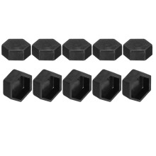 10Pcs Hex Nut Cover, M8x14x7mm Plastic Nut Protection Cap Hex Screws Bolt Covers for Indoor Outdoor Furniture Automotive Bolts Decoration, Black
