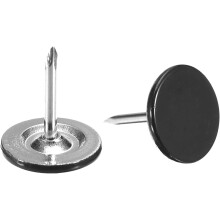 50Pcs Upholstery Tacks, 11mmx13mm Flat Head Decorative Furniture Nails Thumb Tack for Furniture Sofa Headboards, Black