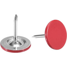 100Pcs Upholstery Tacks, 11mmx13mm Flat Head Decorative Furniture Nails Thumb Tack for Furniture Sofa Headboards, Red