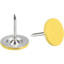 100Pcs Upholstery Tacks, 11mmx13mm Flat Head Decorative Furniture Nails Thumb Tack for Furniture Sofa Headboards, Yellow