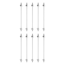 10Pcs M3x140mm 304 Stainless Steel Double End Threaded Stud Screw Bolt with Nuts, Square Flat Washers & Spring Washers for House Maintenance, Silver T