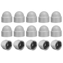 15Pcs Hex Nut Cover, M14x21x24mm Plastic Dome Nut Protection Cap Hex Screws Bolt Covers for Indoor Outdoor Furniture Automotive Bolts Decoration, Gray