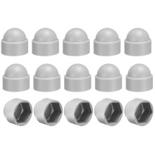 15Pcs Hex Nut Cover, M14x22x27mm Plastic Dome Nut Protection Cap Hex Screws Bolt Covers for Indoor Outdoor Furniture Automotive Bolts Decoration, Gray