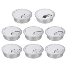 8 Pcs 50mm (1.97 Inch) Desk Grommet, Plastic Cable Hole Cover, Wire Cord Cable Organizer for Home Office Computer Desk Cabinet, Silver