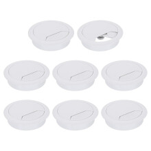 8 Pcs 60mm (2.36 Inch) Desk Grommet, Plastic Cable Hole Cover, Wire Cord Cable Organizer for Home Office Computer Desk Cabinet, White