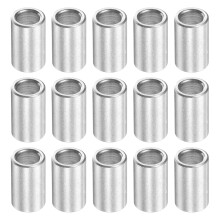 15Pcs Aluminum Spacer 3/8" OD x 1/4" ID x 5/8" Length Screw Standoff Bushing Plain Finish Unthreaded Round Metal Spacer for Screws Bolts and Rods, Sil