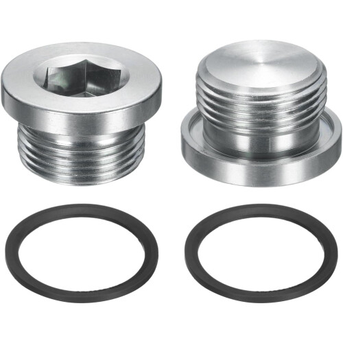 2Pcs M30x2 Inner Hex Head Pipe Fitting Plug, Universal Carbon Steel Thread Socket Plug with Black O-Ring for Terminate Pipe Ends or Replacement Drains