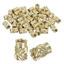 Knurled Insert Nuts, 60pcs M4 x 8mm Length x 5.5mm OD 3D Printing Brass Nuts Female Threaded Inserts Brass Heat Set Insert Embedment Nut