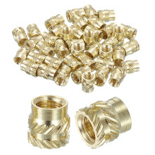 Knurled Insert Nuts, 60pcs M5 x 7mm Length x 7mm OD 3D Printing Brass Nuts Female Threaded Inserts Brass Heat Set Insert Embedment Nut
